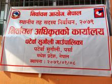 निर्वाचन अधिकृतको कार्यालय स्थापना तथा स्थानीय तह सदस्य  निर्वाचन २०७९ कार्यक्रमको सुची र मतदान स्थलको विवरण